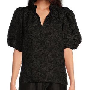 SUGARLIPS Arielle Jacquard Puff Sleeve Top small new